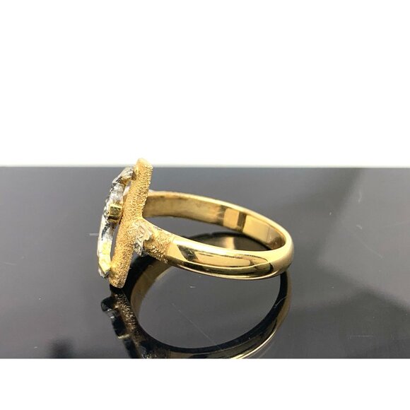 Crucifix Ring Diamond INR Jesus Cross 14k Yellow Gold Estate Jewelry Size 8.25 - Picture 3 of 14